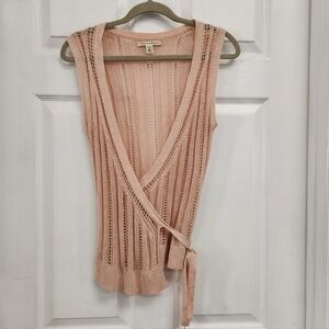 Pink Knit Wrap Top